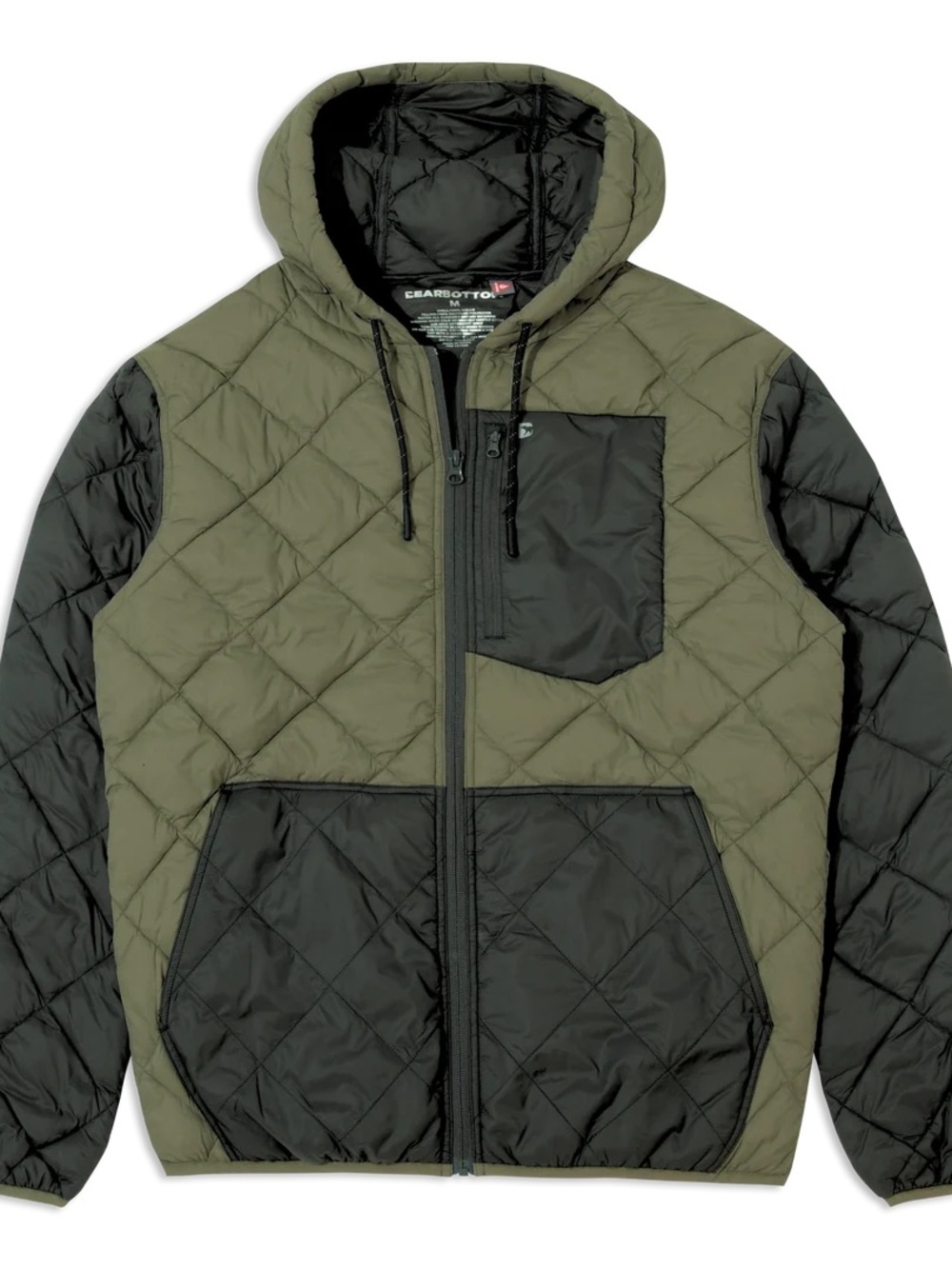 Bear Bottom Men’s Quilted Backyard Jacket - Fern/Black - size LG